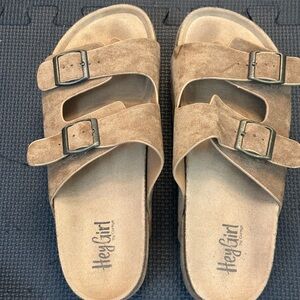 Corkys Wannabe Tan Suede Studded Sandals